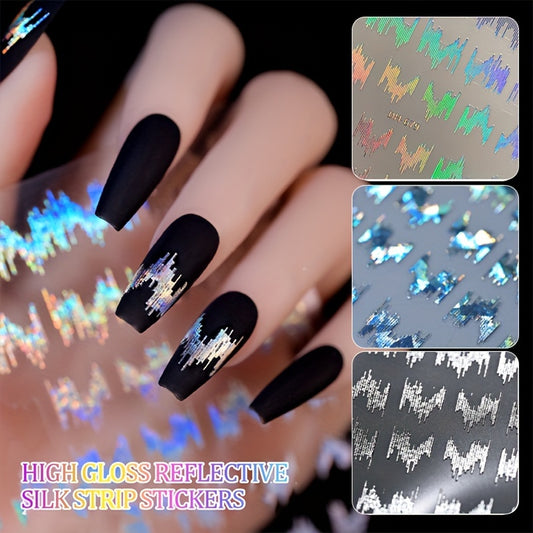 High-Gloss Reflective Thread Nail Sticker Ultrafine Aurora Silvery Thread Luminous Disco Flashing Nail Ornaments