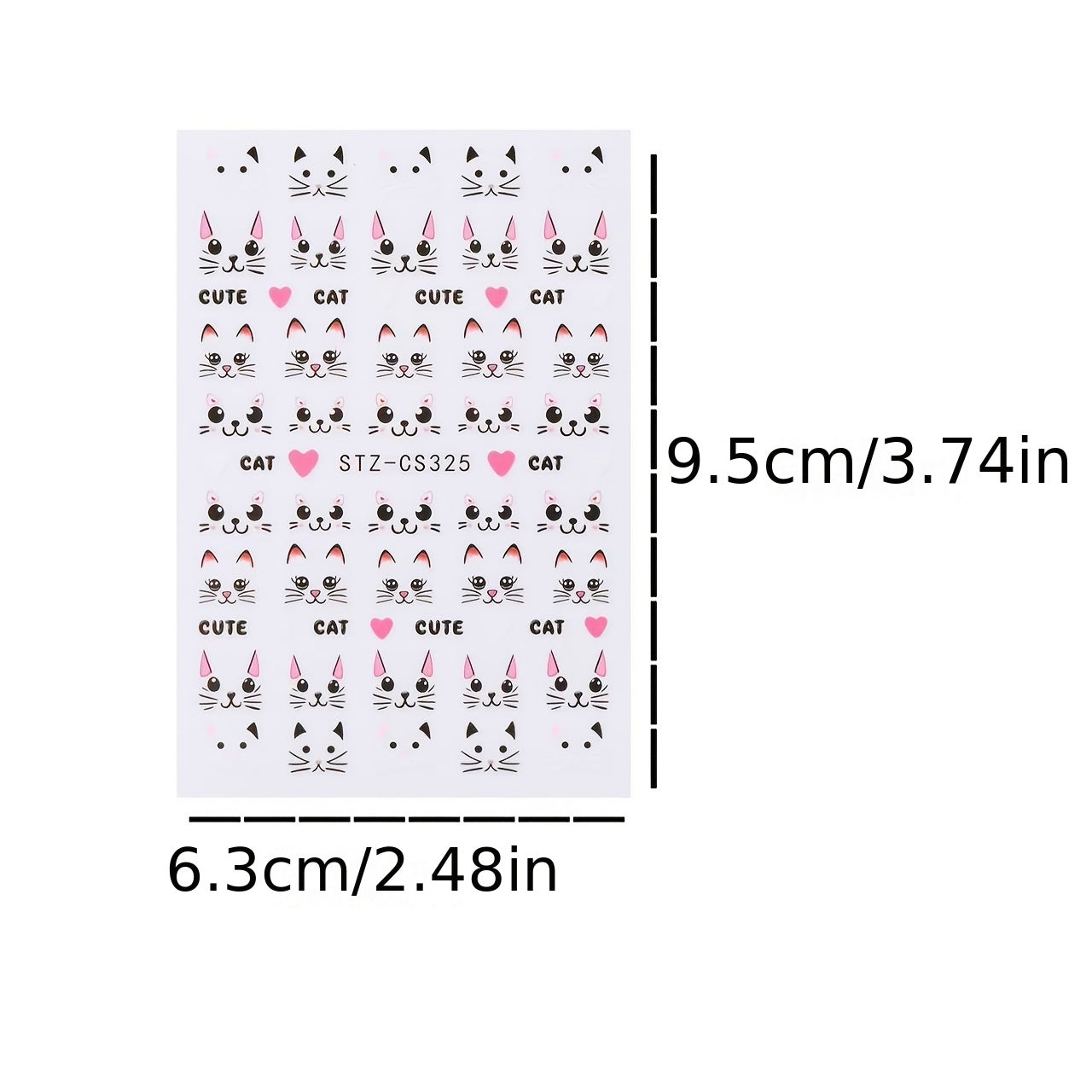 4pcs Cute Pink Cat Nail Art Stickers Set - Cartoon Kitten Graffiti Decals for DIY Manicure, Self-Adhesive & Sparkle Finish, Perfect for Girls' Nail Care