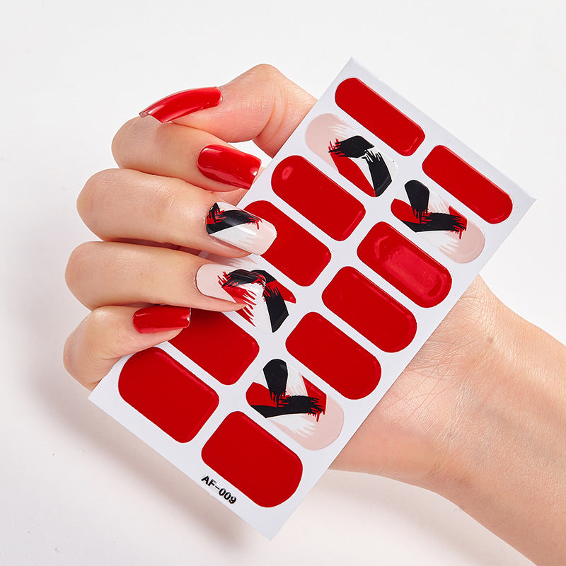 Trendy Nail Polish Film Nail Sticker Waterproof Letter Nail Sticker Full Sticker