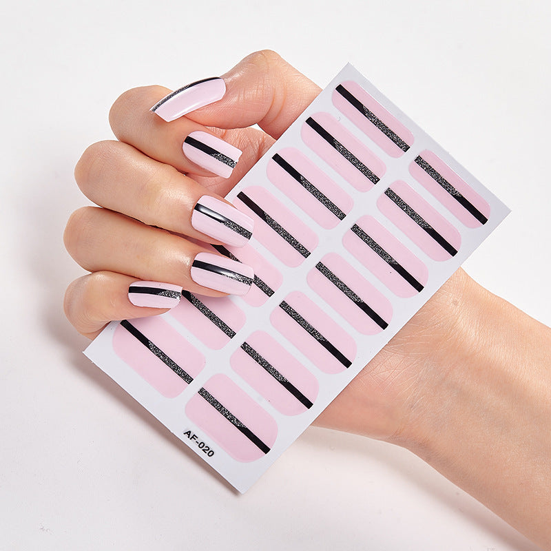 Trendy Nail Polish Film Nail Sticker Waterproof Letter Nail Sticker Full Sticker