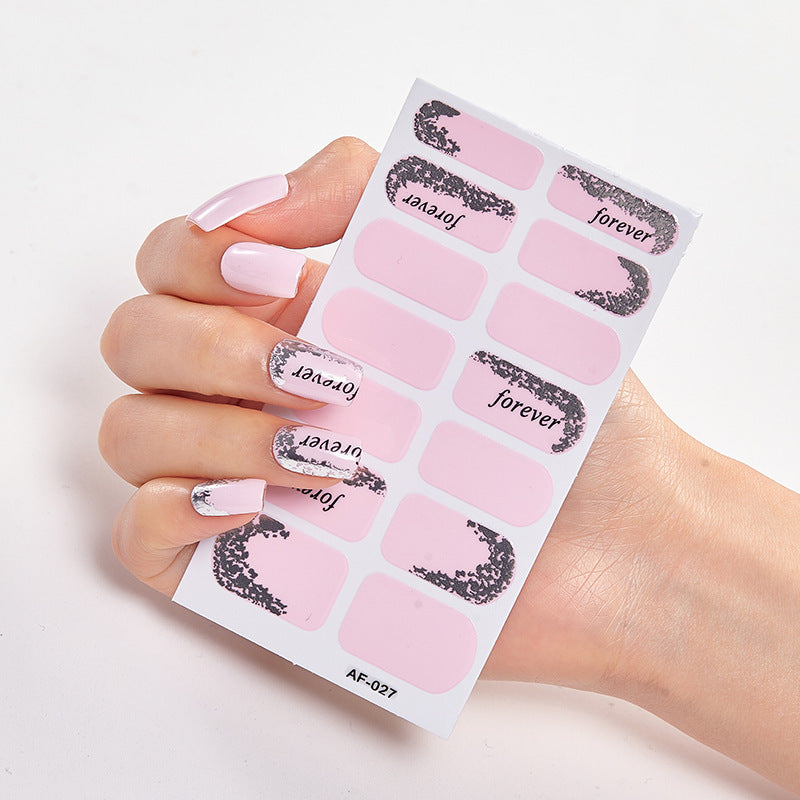 Trendy Nail Polish Film Nail Sticker Waterproof Letter Nail Sticker Full Sticker