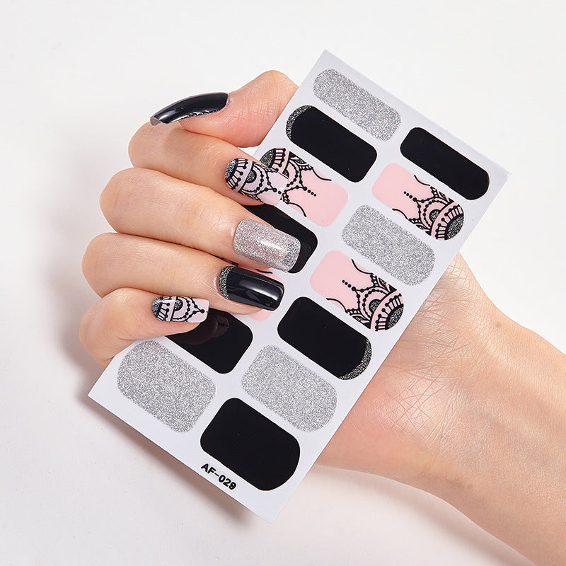 Trendy Nail Polish Film Nail Sticker Waterproof Letter Nail Sticker Full Sticker