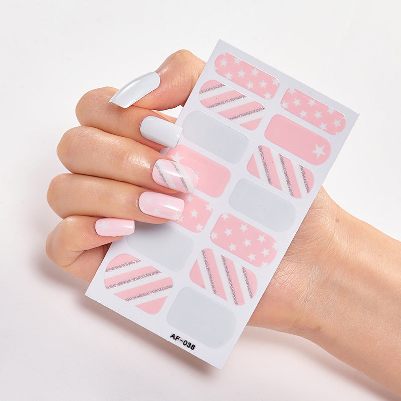 Trendy Nail Polish Film Nail Sticker Waterproof Letter Nail Sticker Full Sticker