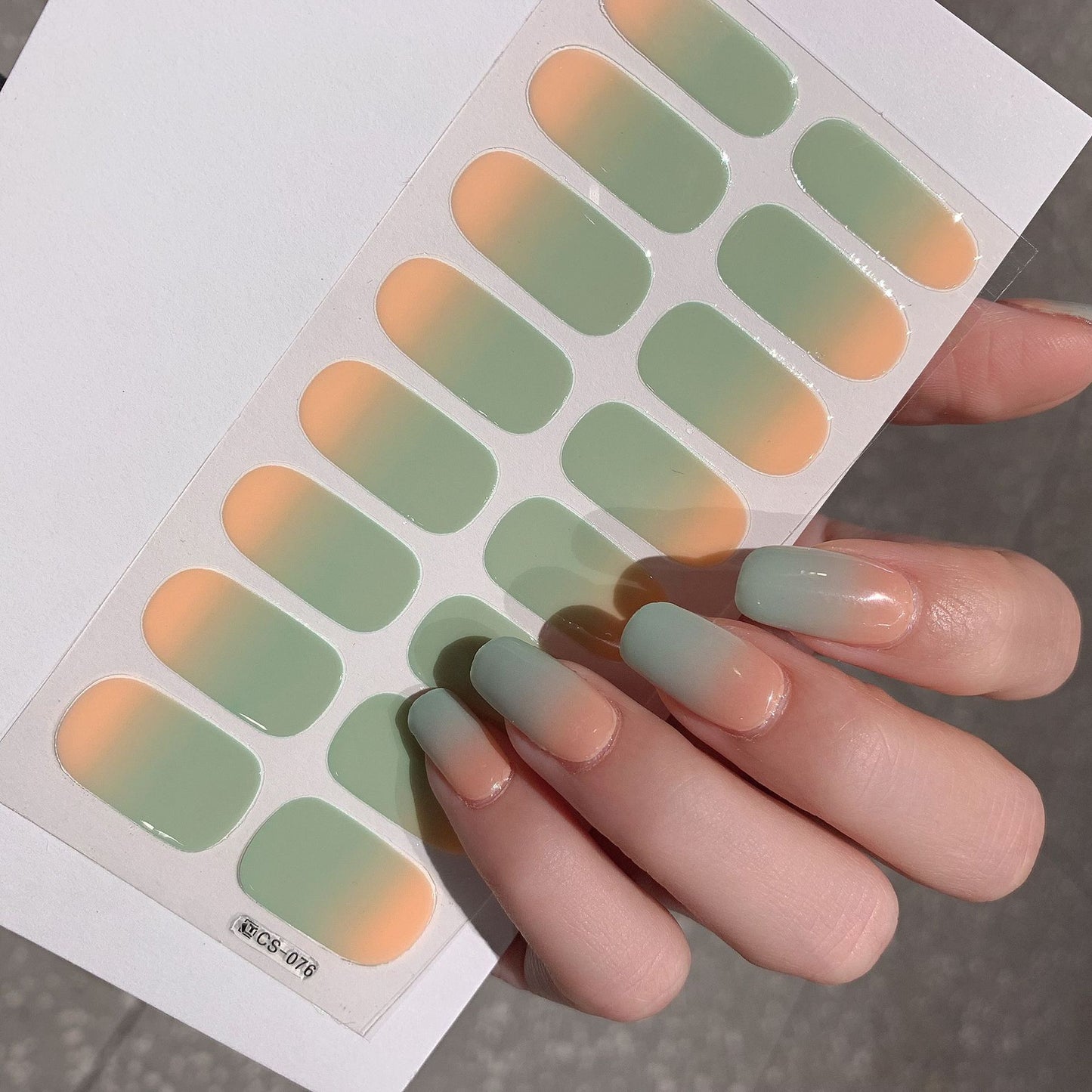 Easy-Apply Gradient Nail Wraps - Full Coverage, Hypoallergenic Adhesive Stickers for DIY Manicures & Decorations