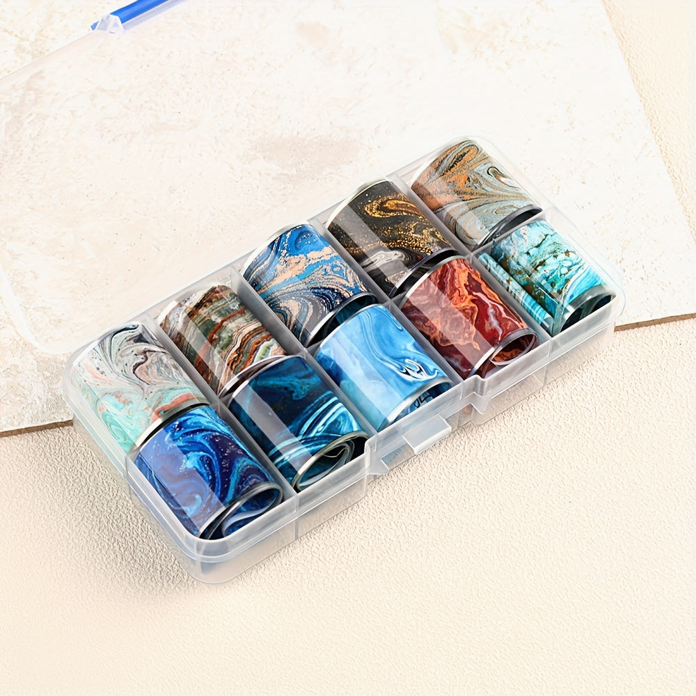 Marble Nail Art Transfer Foil Ink Bloom Wave Nail Sticker Transfer Decal Nail Art Decoration Gel Polish Sticker DLS