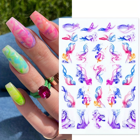 Abstract Line Design Nail Art Stickers, Self Adhesive Nail Art Decals For Nail Art Decoration, Nail Art Supplies For Women And Girls