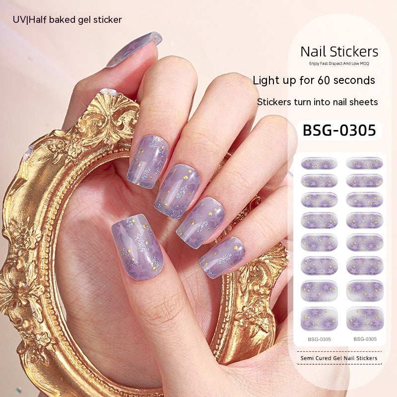 Gel Nail Art Sticker Christmas Semi-curing Nail Sticker