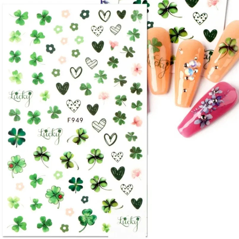 3d Nail Art Stickers Spring Summer White Daisy Florals Flowers Leaves Fruits Decals For Nails Decoration Manicure Salon Beauty