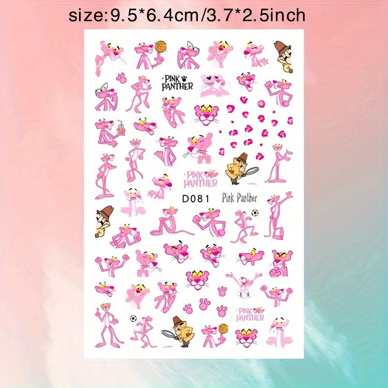 Nail Stickers Featuring The Pink Panther from Perfect for Anime Fans. These Nail Art Supplies Include Accessories And Decorations, Making Them Great Gifts for Christmas And Halloween.