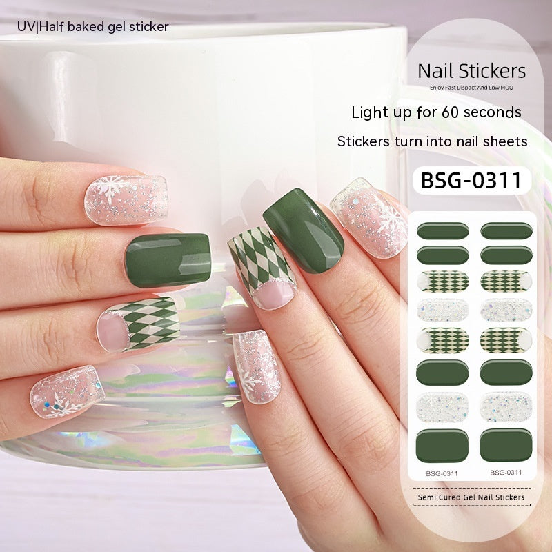 Gel Nail Art Sticker Christmas Semi-curing Nail Sticker