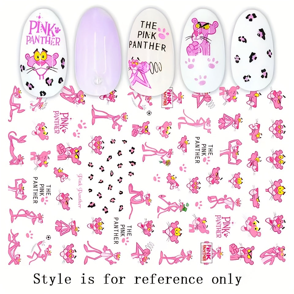 Nail Stickers Featuring The Pink Panther from Perfect for Anime Fans. These Nail Art Supplies Include Accessories And Decorations, Making Them Great Gifts for Christmas And Halloween.