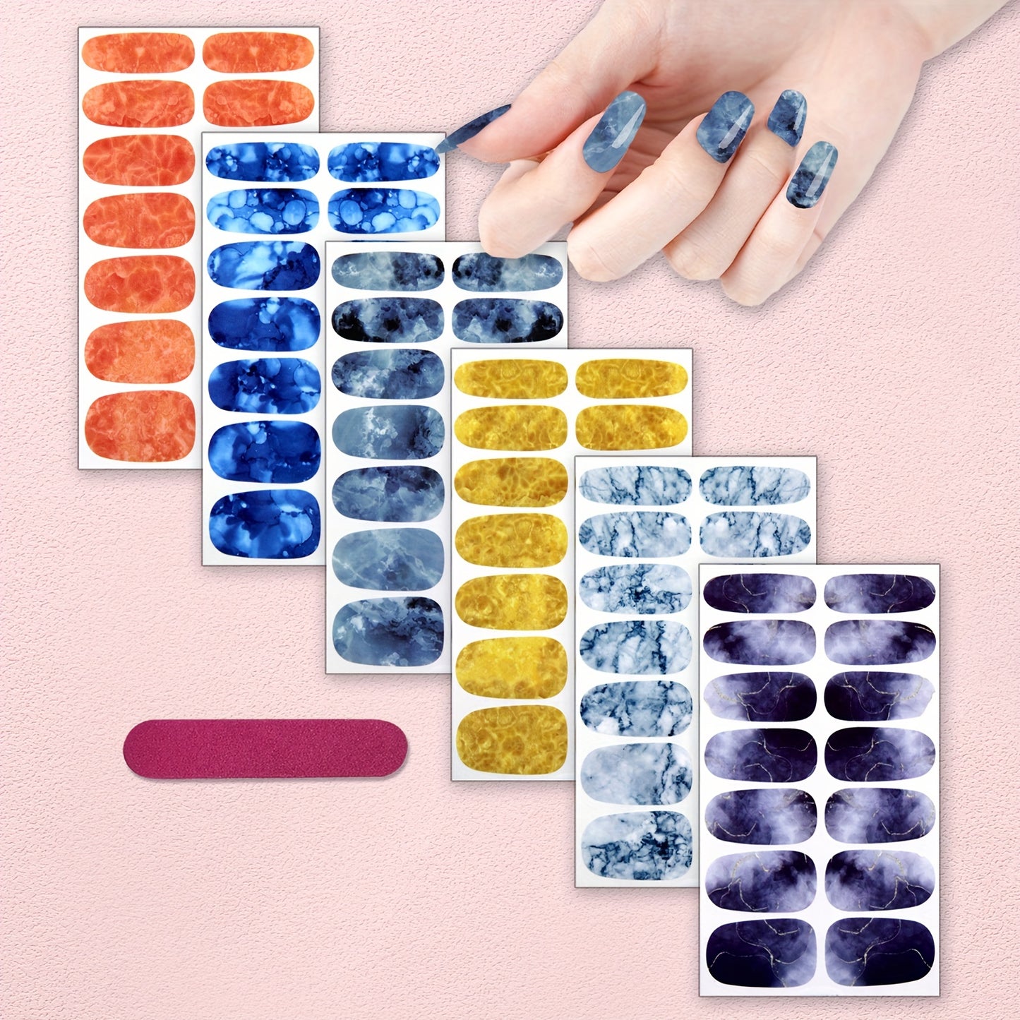 Full Wrap Nail Art Stickers, Self Adhesive Nail Art Decals for Nail Art Decoration,Nail Art Supplies for Women And Girls