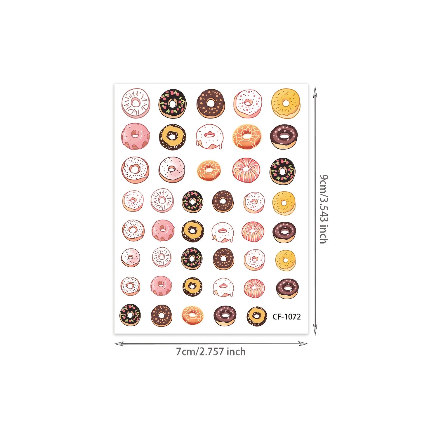 1 Set Cartoon Donut Theme 3D Nail Art Stickers, Self-Adhesive Plastic Nail Embellishments, Glossy Finish with Glitter, Hypoallergenic, Single Use - Brown Series