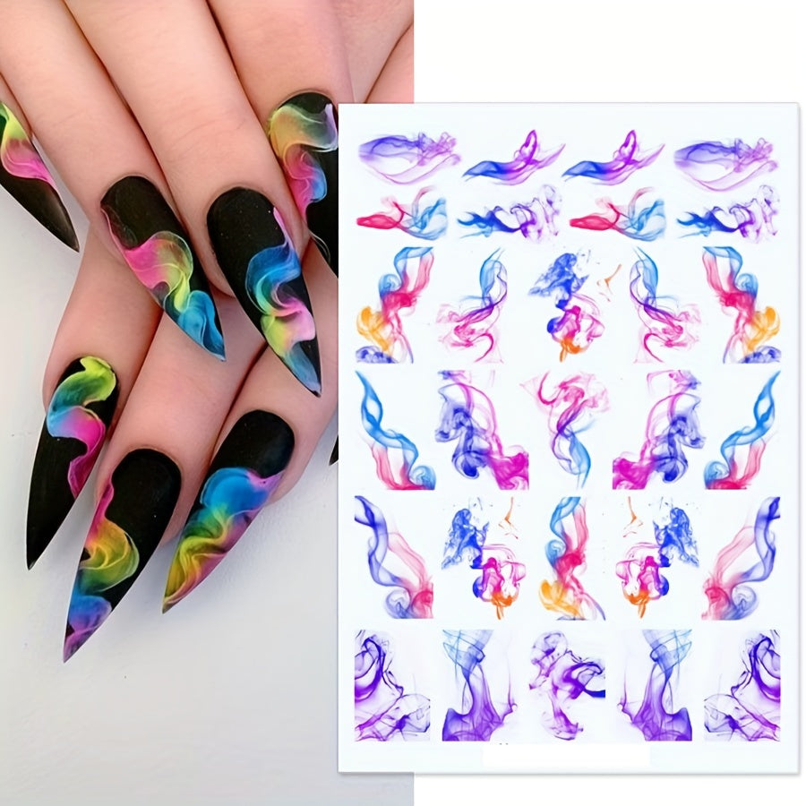 Abstract Line Design Nail Art Stickers, Self Adhesive Nail Art Decals For Nail Art Decoration, Nail Art Supplies For Women And Girls