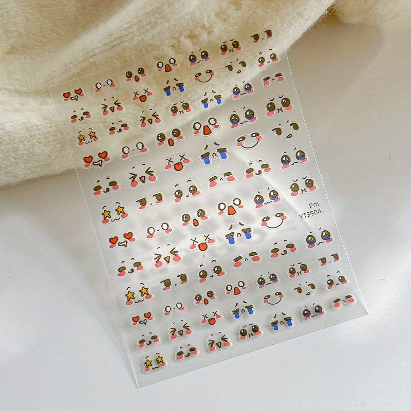 Super Cute Expression Nail Stickers, Funny Eyes DIY Nail Decoration, Christmas Gift