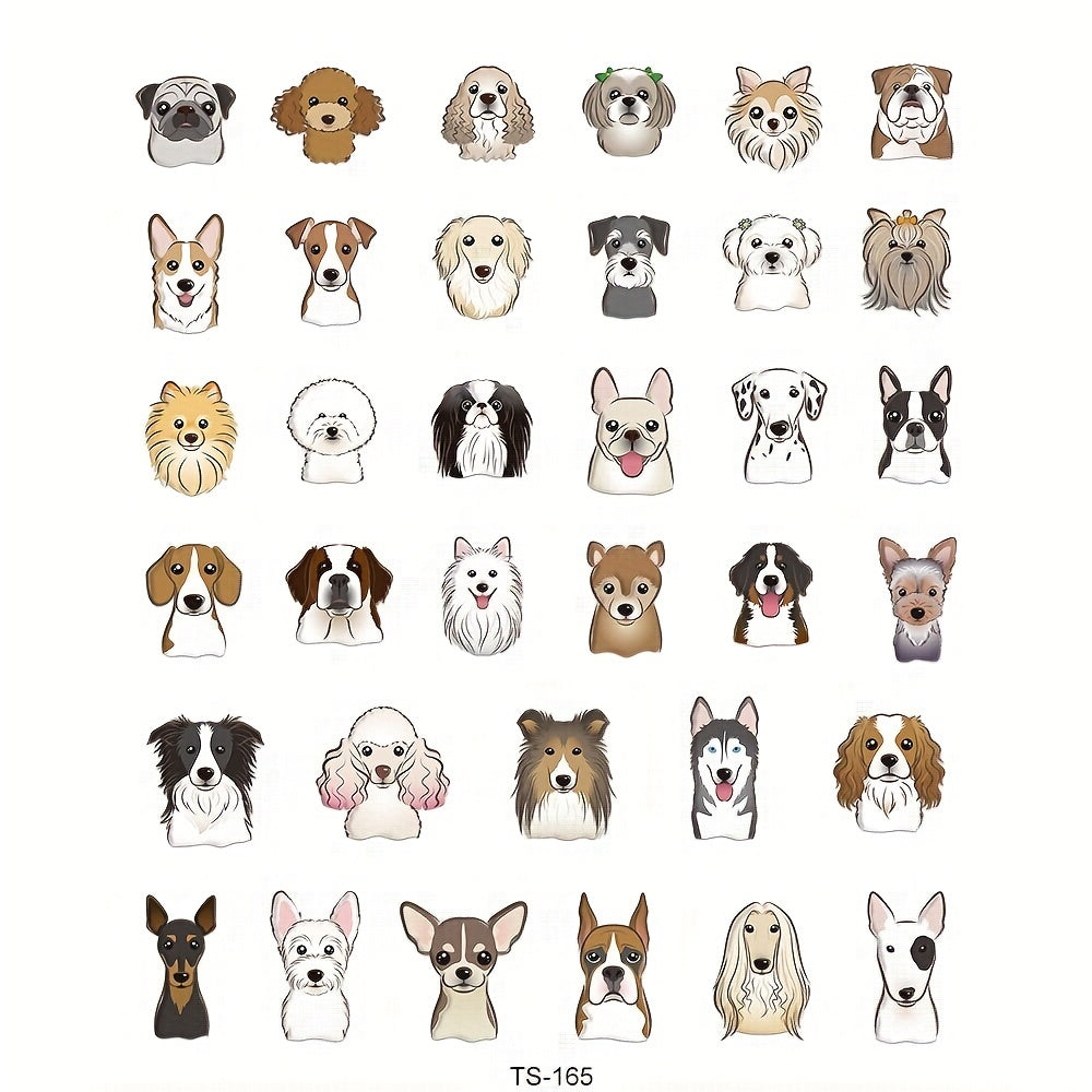 5D Embossed Nail Art Stickers Cute Cartoon Puppy Dog Embossed Self Adhesive Nail Decals Design Decoration For Women Girls Nail Art DIY