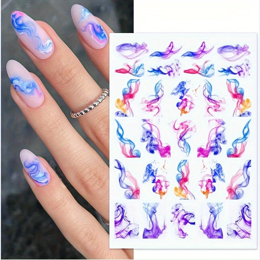 Abstract Line Design Nail Art Stickers, Self Adhesive Nail Art Decals For Nail Art Decoration, Nail Art Supplies For Women And Girls