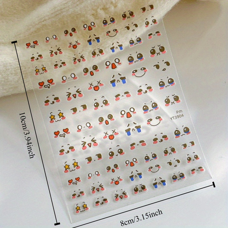 Super Cute Expression Nail Stickers, Funny Eyes DIY Nail Decoration, Christmas Gift