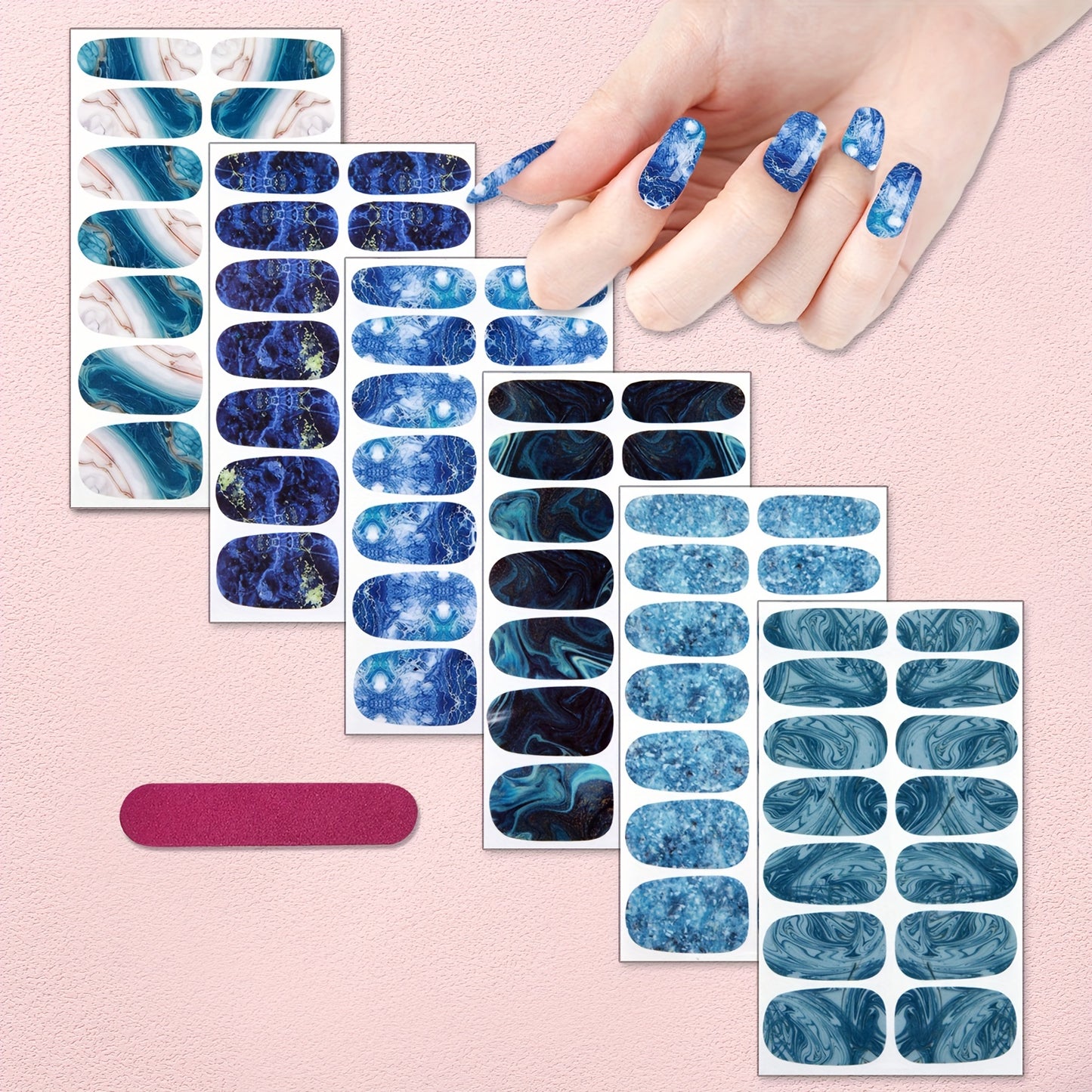 Full Wrap Nail Art Stickers, Self Adhesive Nail Art Decals for Nail Art Decoration,Nail Art Supplies for Women And Girls