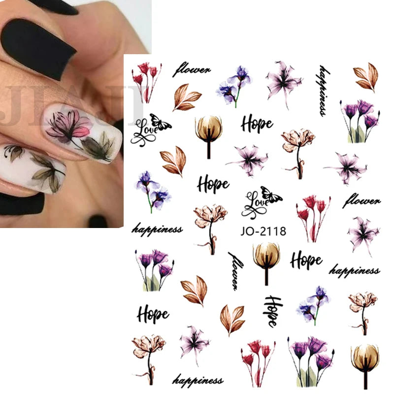 Nail Art Flower Daisy Embossed Stickers Nail Sliders Simple Floral Design Elegant Self Adhesive Nail Art Decals Decoration