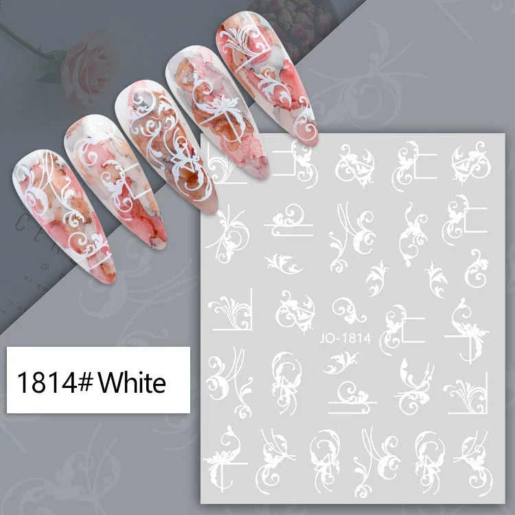 Nail Art Flower Daisy Embossed Stickers Nail Sliders Simple Floral Design Elegant Self Adhesive Nail Art Decals Decoration