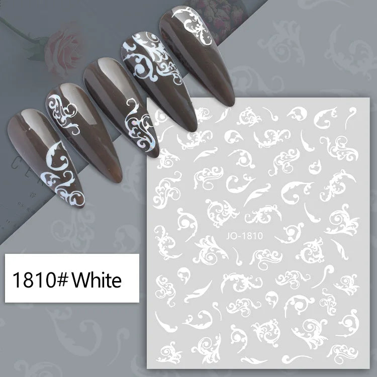 Nail Art Flower Daisy Embossed Stickers Nail Sliders Simple Floral Design Elegant Self Adhesive Nail Art Decals Decoration