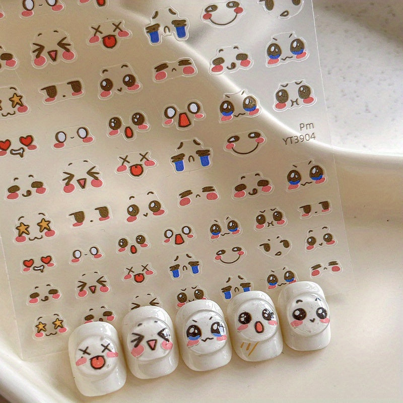 Super Cute Expression Nail Stickers, Funny Eyes DIY Nail Decoration, Christmas Gift