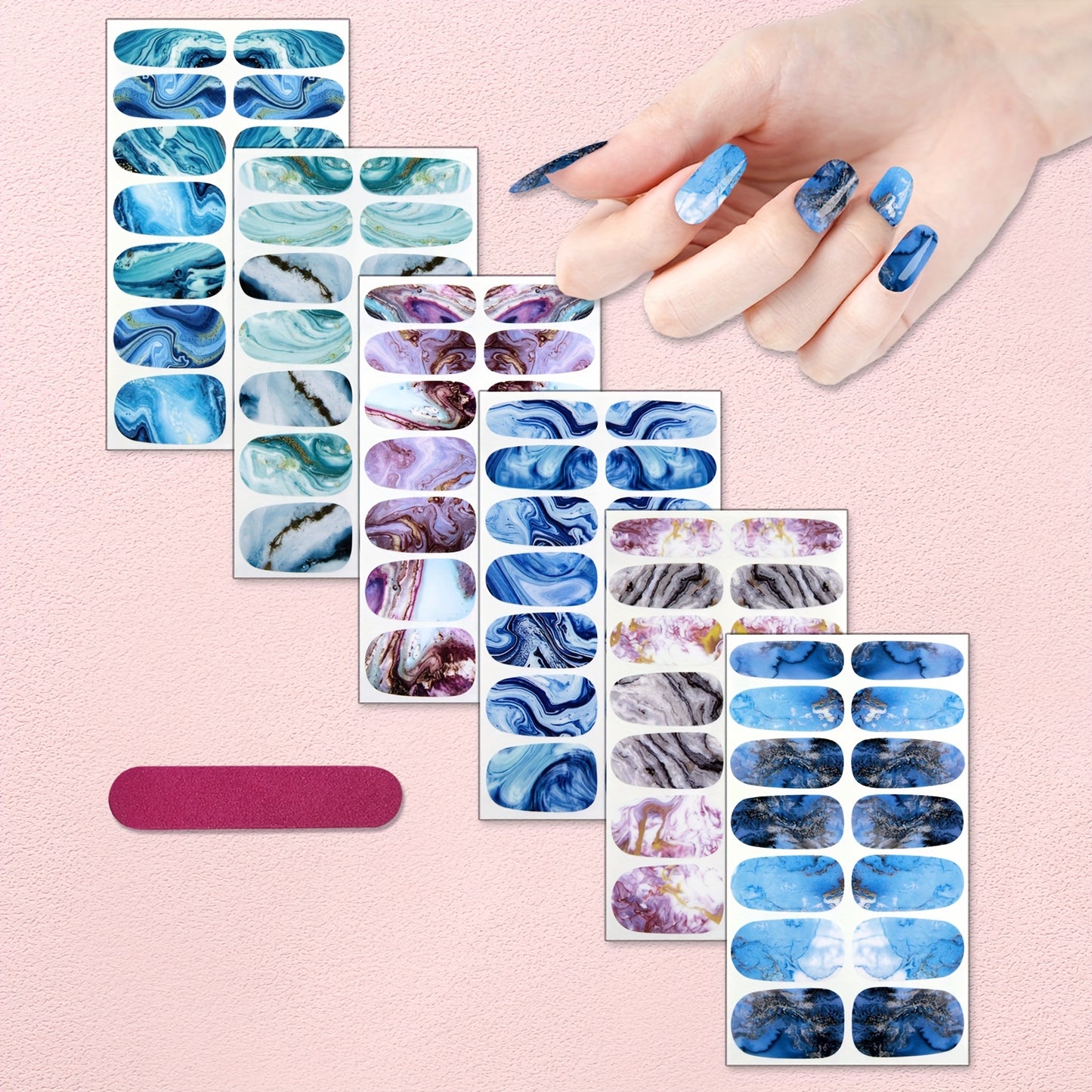 Full Wrap Nail Art Stickers, Self Adhesive Nail Art Decals for Nail Art Decoration,Nail Art Supplies for Women And Girls