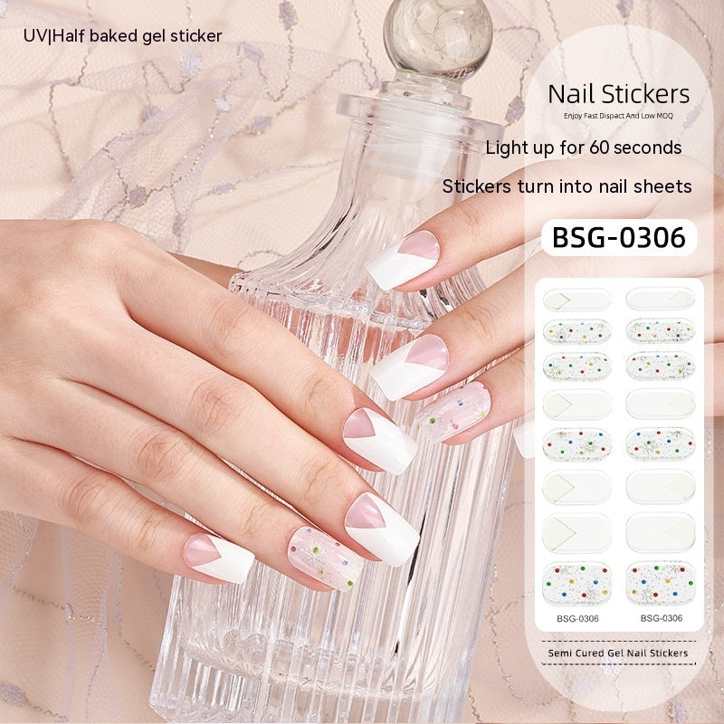 Gel Nail Art Sticker Christmas Semi-curing Nail Sticker