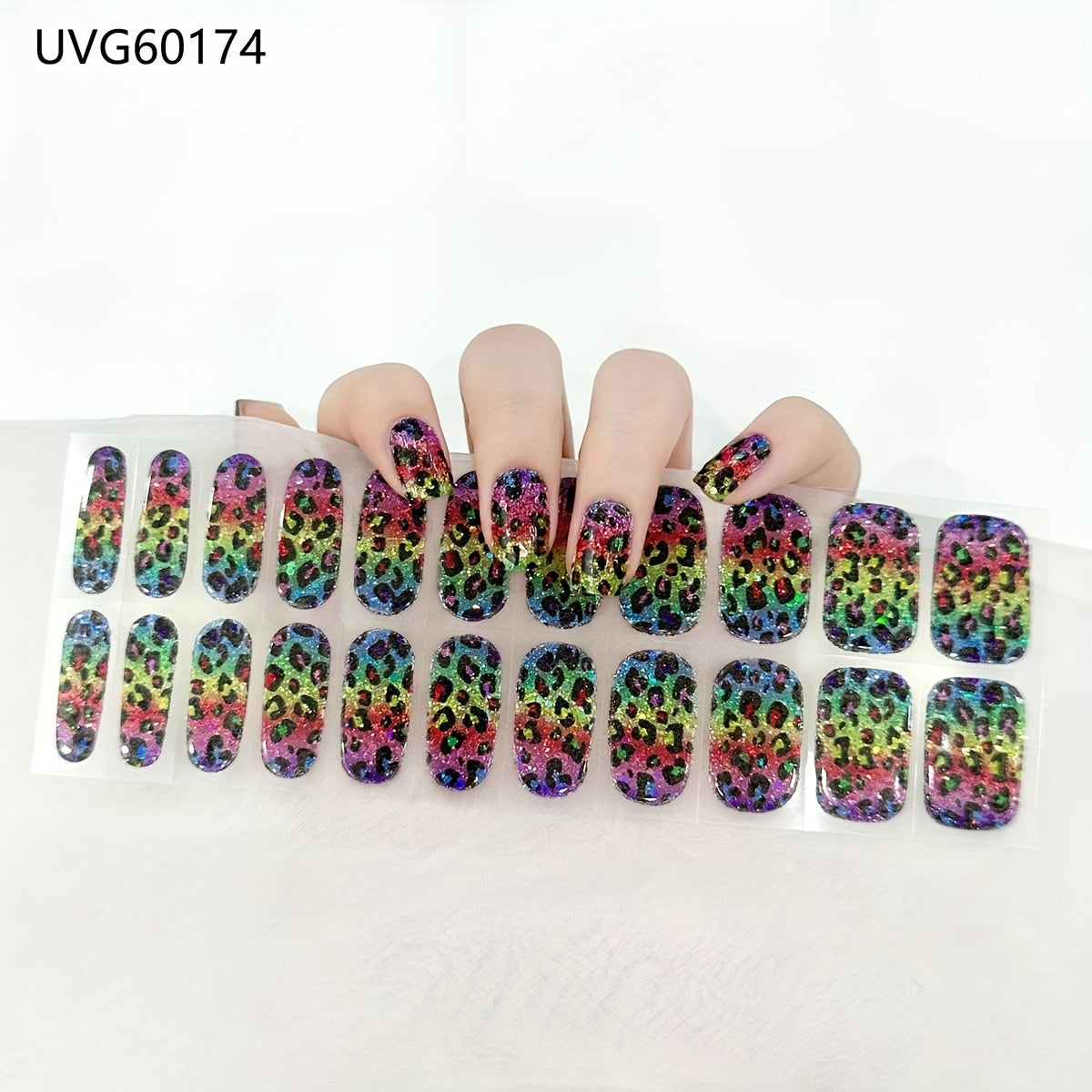 22 Soft Self-Adhesive Gel Nail Stickers: Semi-Cured Colorful Glitter Nail Wraps Strips for Nails Require UV/LED Lamp