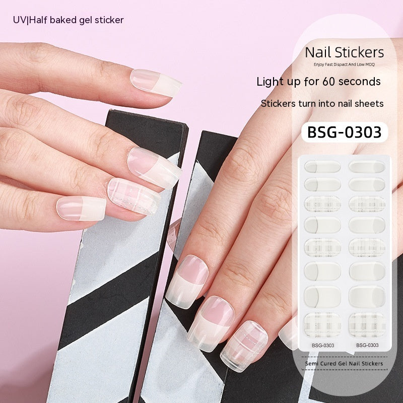 Gel Nail Art Sticker Christmas Semi-curing Nail Sticker