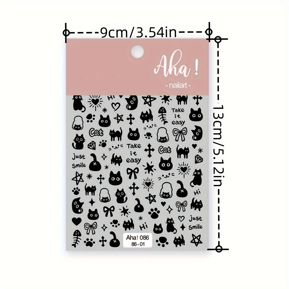 Aha Nail Back Glue Stickers Ins Graffiti Cat And Dog Cartoon Rabbit Bow Nail Decoration Stickers